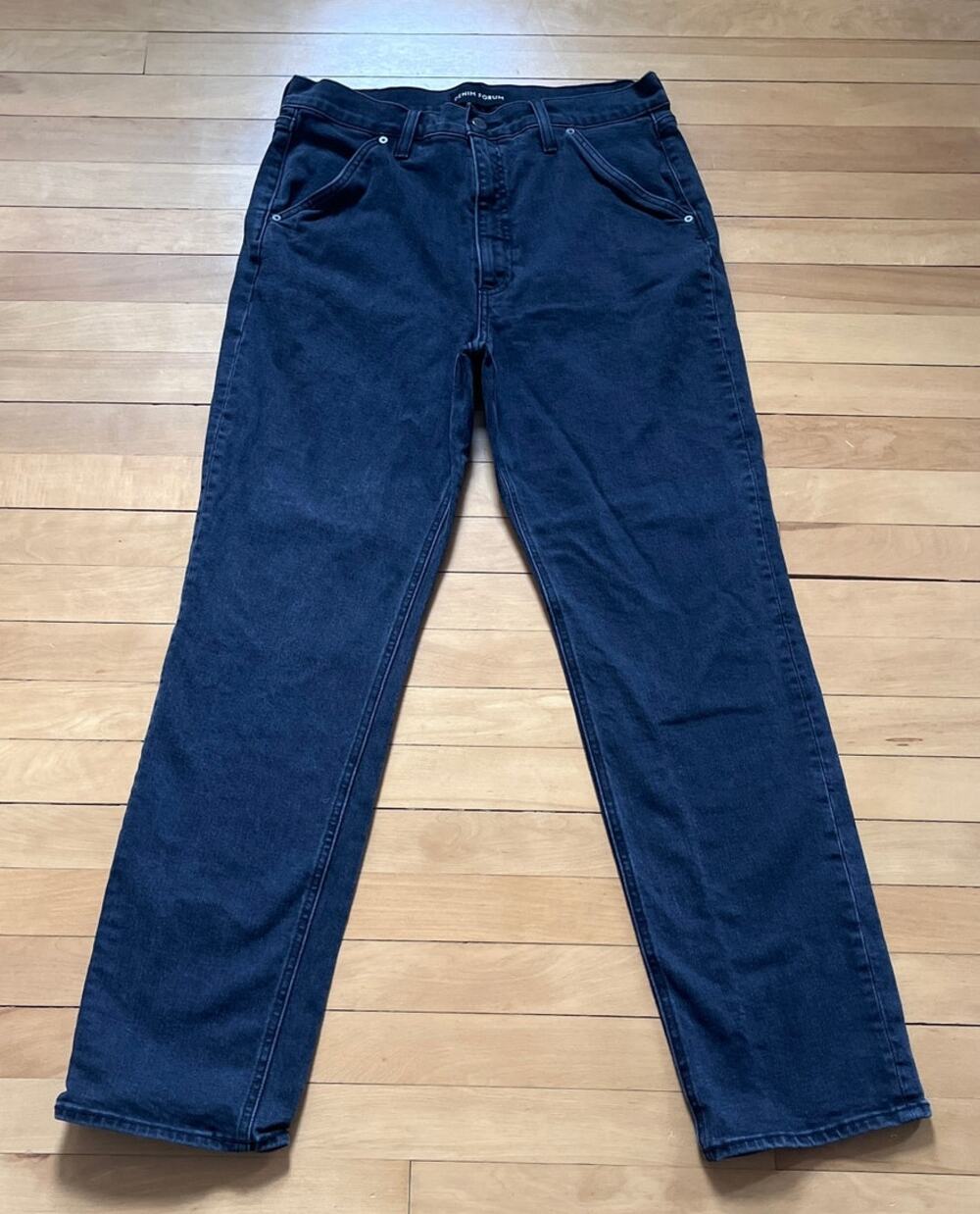 Denim Forum The Arlo High Rise Straight Trouser Jeans 32 Black EUC